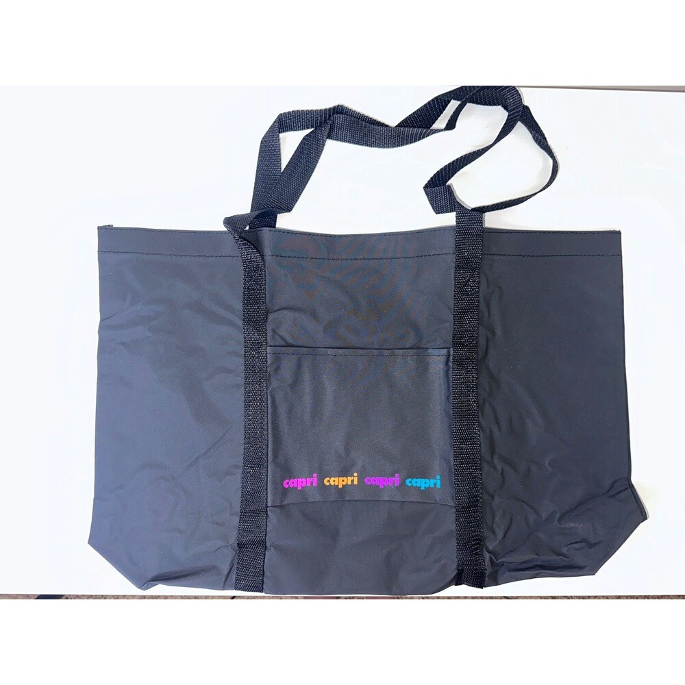 Vintage Capri Cigarettes Advertising Black PVC Tote Shopping Bag NWOT